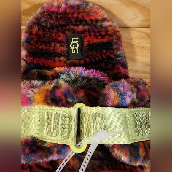 UGG Mens NEW Multicolor Fluff It Pixelate 1131550 Faux Fur Slide Slipper Size 11 main image 10